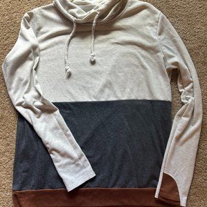 Womens Cowl-neck multi-colored sweater